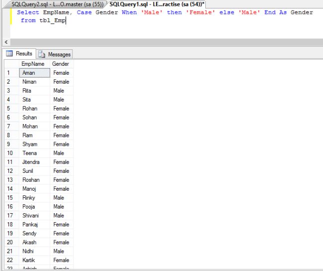 change the gender of the employee